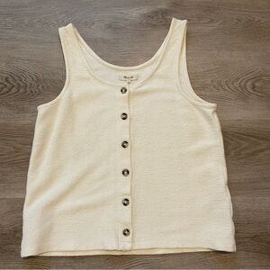 Madewell Ottoman Jacquard Button-Front Tank